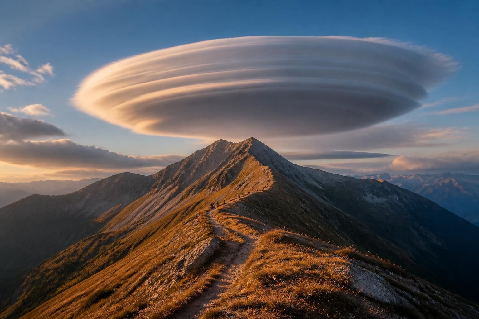 découvrez l'incroyable expérience d'une descente de 600m en 90 minutes, capturée avec une photo spectaculaire d'un nuage lenticulaire, et les aventures qui ont suivi.