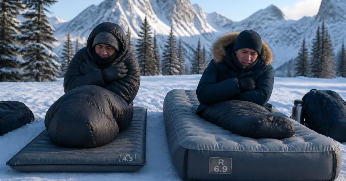 R-value 4.5 vs 6.9 sur neige : pourquoi j’ai eu froid avec le matelas le plus cher